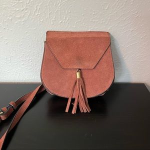 Suede crossbody bag